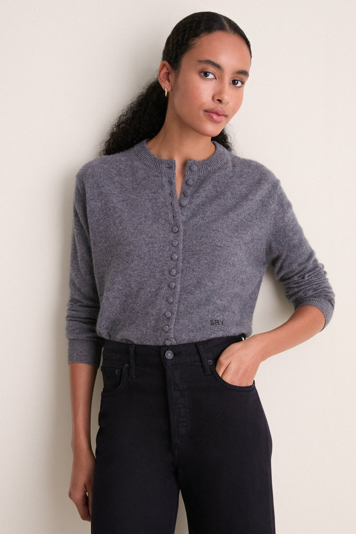 Shadow Gray Cashmere Pippa Cardigan