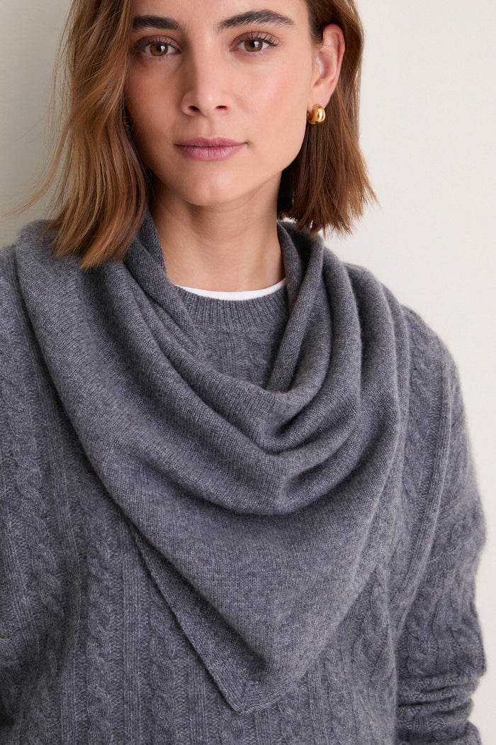 Shadow Gray Cashmere Triangle Scarf