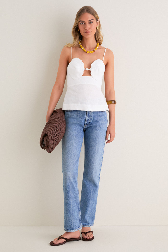 Off-White Shell Bust Peplum Blouse
