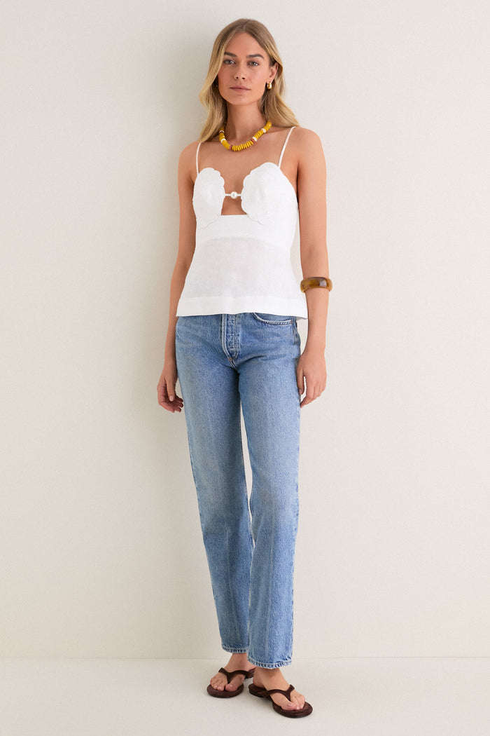 Off-White Shell Bust Peplum Blouse