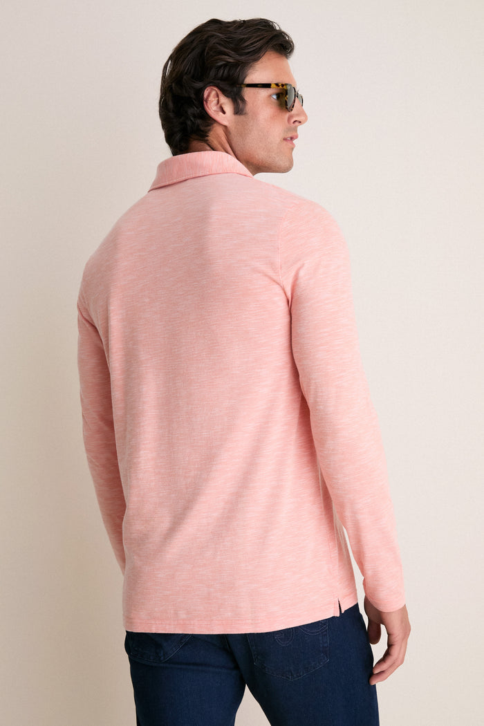 Man in Shell Phone Brrr Long Sleeve Range Polo exudes classic, effortless style with its high-end cooling technology, perfect for staying comfortable and cool.