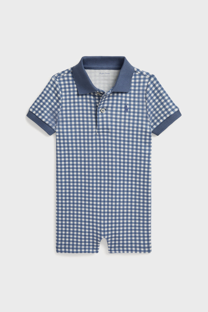 Short-Sleeve Interlock Gingham Shortall