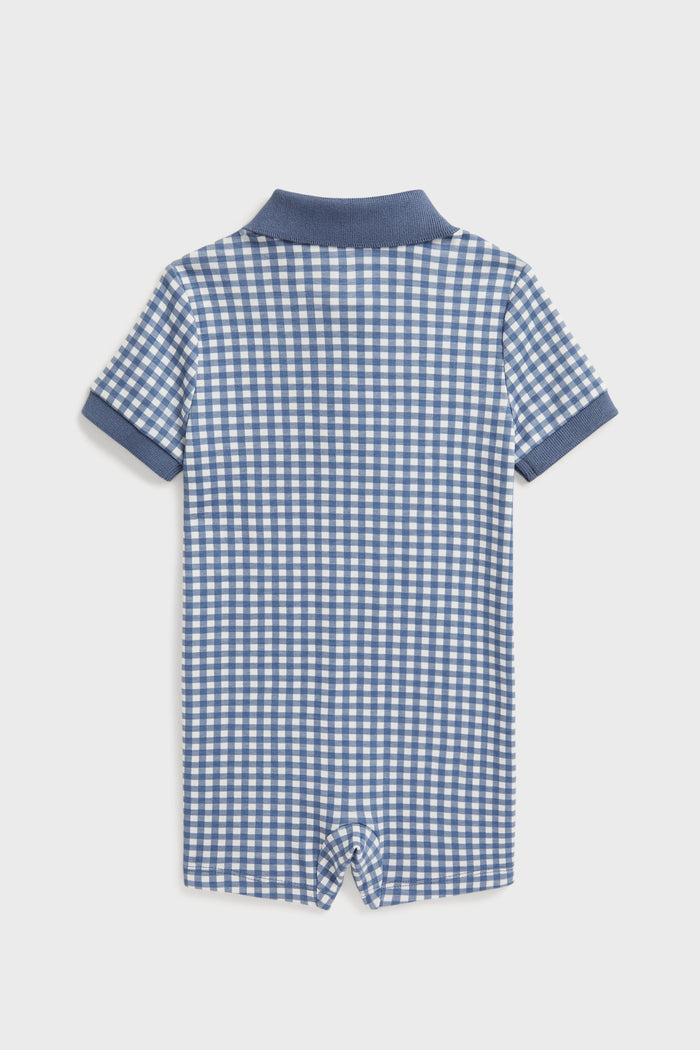 Short-Sleeve Interlock Gingham Shortall