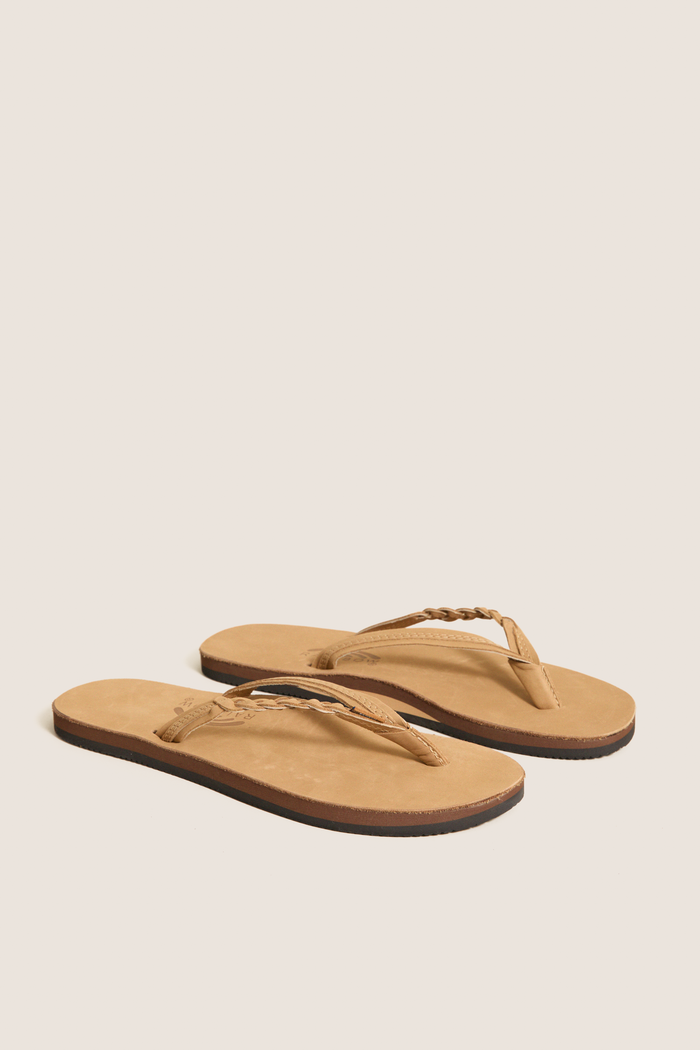 Sierra Brown Flirty Braidy Flip Flops