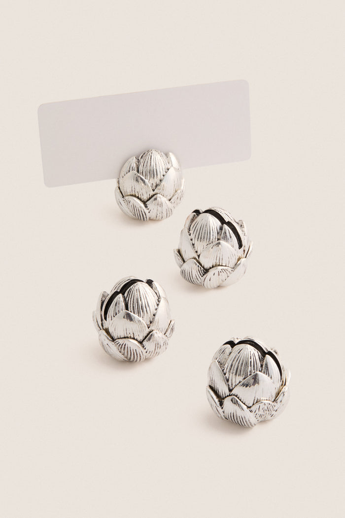 Silver Artichoke Place Card Holders Set of 4