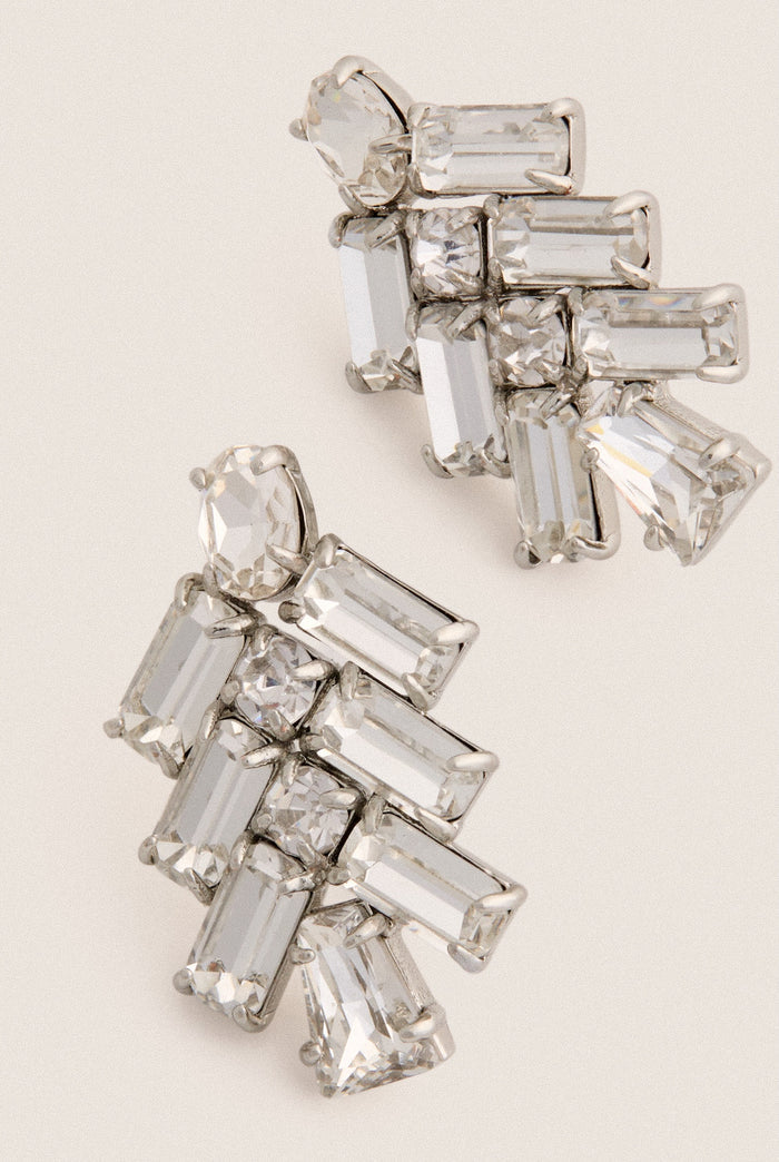 Silver Crystal Starburst Lueur Earrings