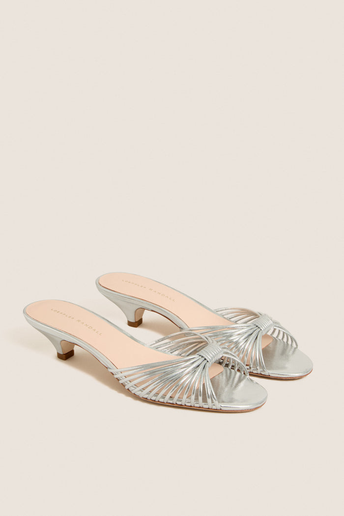 Silver Metallic Dixie Kitten Heels