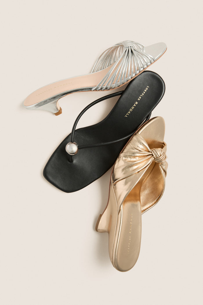 Silver Metallic Dixie Kitten Heels