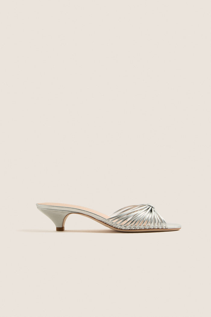 Silver Metallic Dixie Kitten Heels