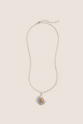Silver Plated Chain Necklace with Round Locket Pendant