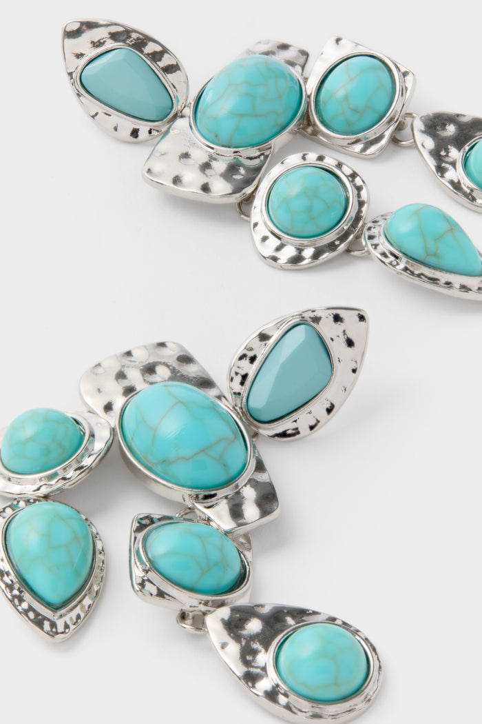 Silver Turquoise Stone Earrings