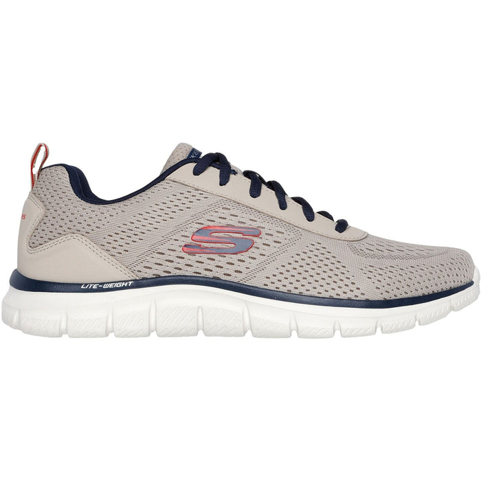 Skechers Mens Track Leshur Shoes Taupe/Navy