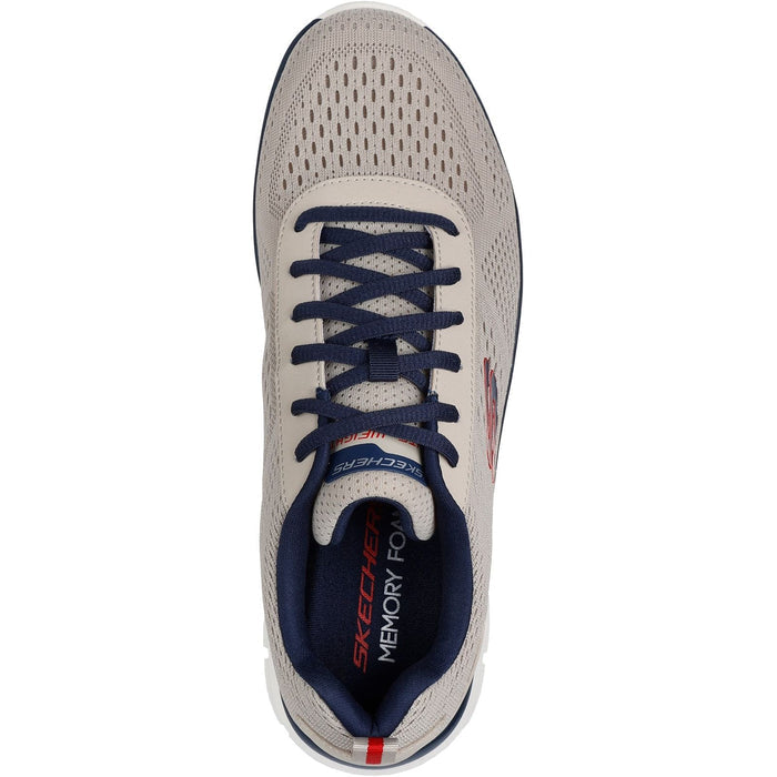 Skechers Mens Track Leshur Shoes Taupe/Navy