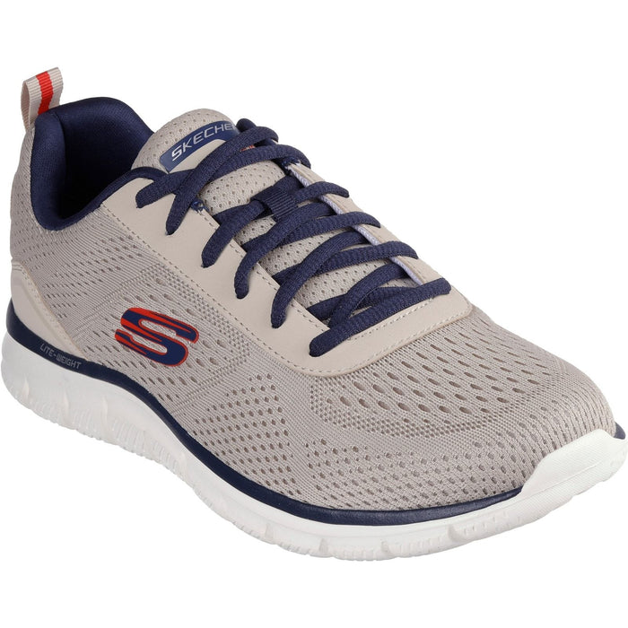 Skechers Mens Track Leshur Shoes Taupe/Navy