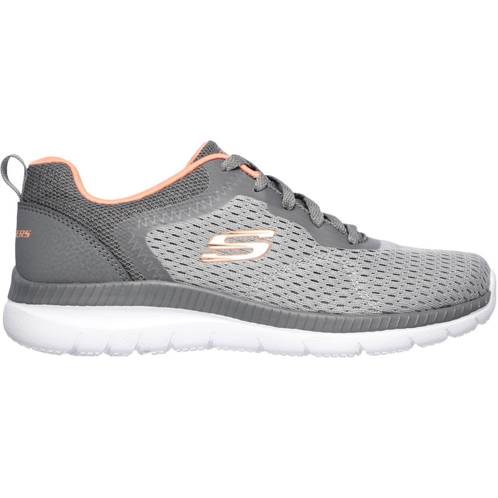 Skechers Womens Bountiful Quick Path Shoes Grey/Coral