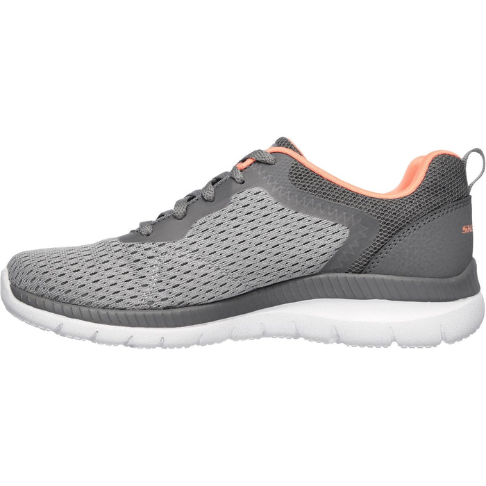 Skechers Womens Bountiful Quick Path Shoes Grey/Coral