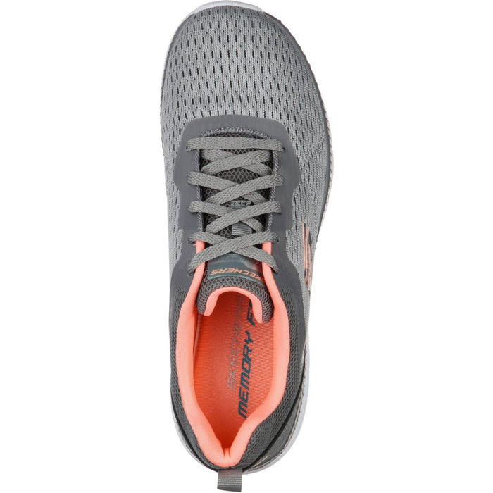 Skechers Womens Bountiful Quick Path Shoes Grey/Coral