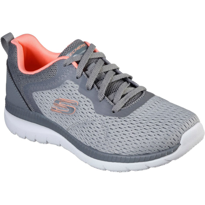 Skechers Womens Bountiful Quick Path Shoes Grey/Coral