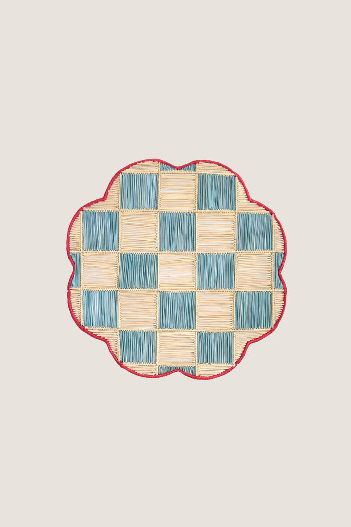 Sky Blue Gingham Cloud Placemat
