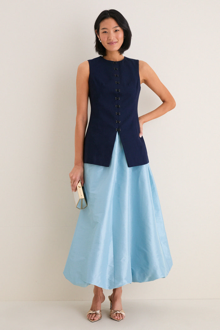 Sky Blue Taffeta Cynthia Bubble Skirt
