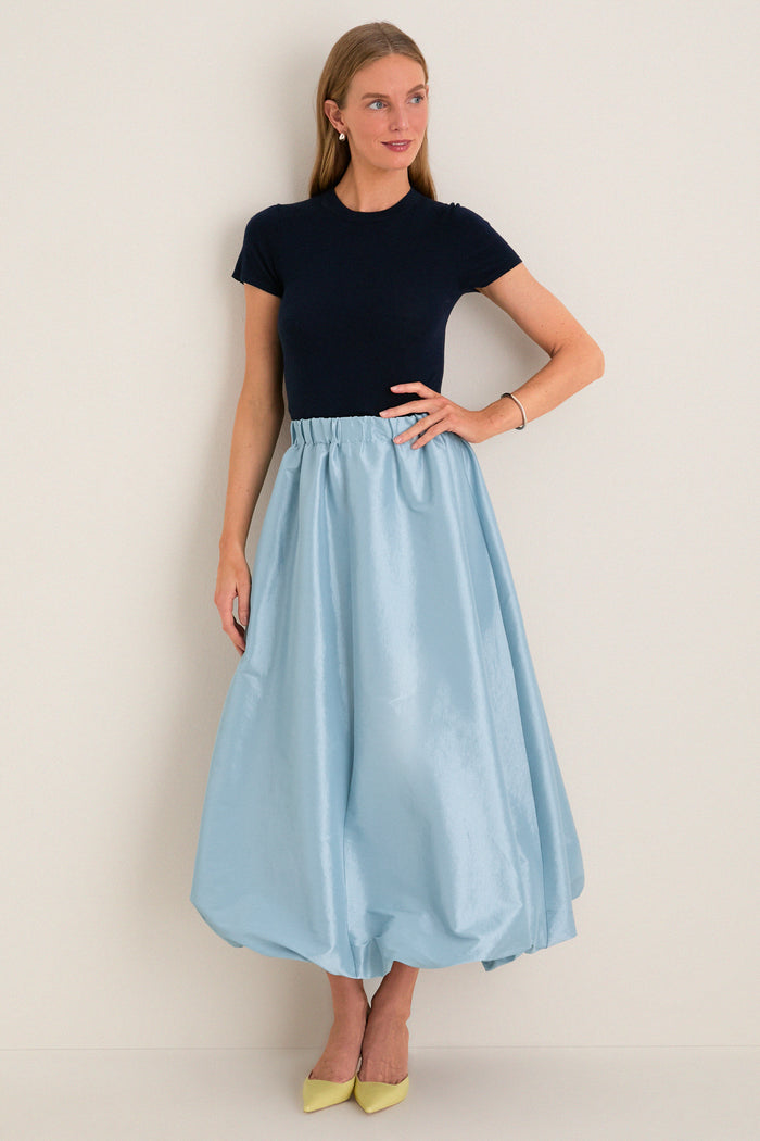 Sky Blue Taffeta Cynthia Bubble Skirt