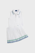 Sleeveless Stretch Mesh Half-Zip Polo Tank
