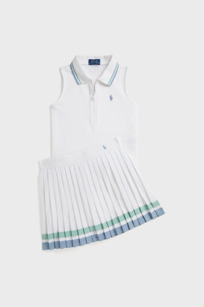 Sleeveless Stretch Mesh Half-Zip Polo Tank