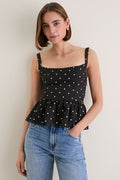 Small Dots Tuxedo + Ivory Jour Peplum Top 2
