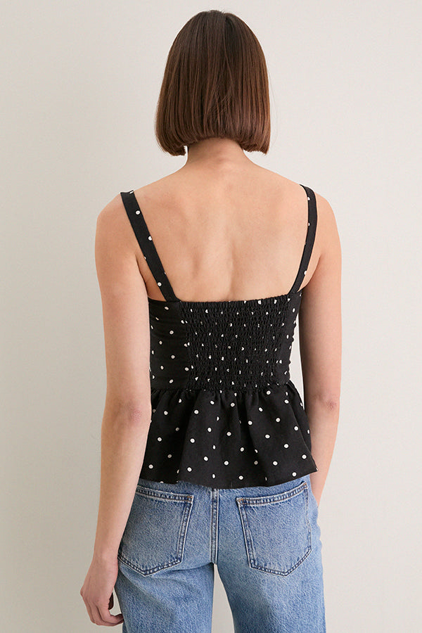 Small Dots Tuxedo + Ivory Jour Peplum Top 2