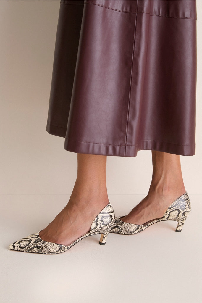 Snakeskin Embossed Kira Heels