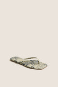 Snakeskin Square Toe Exotic Flip Flops