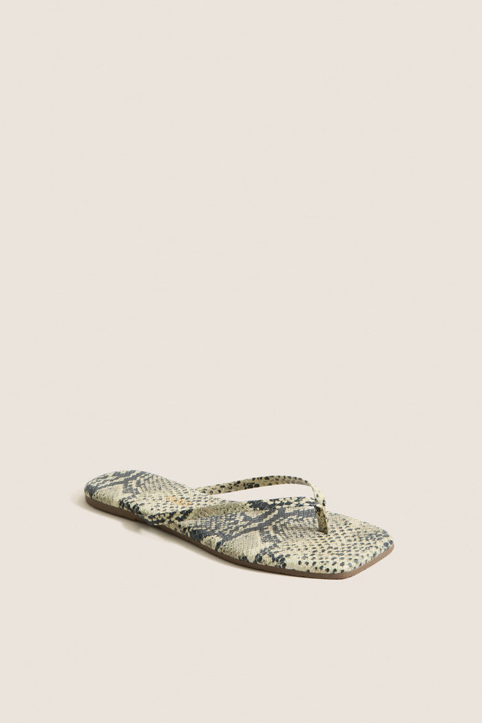 Snakeskin Square Toe Exotic Flip Flops