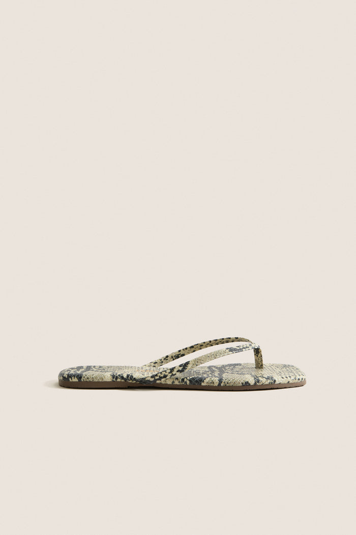 Snakeskin Square Toe Exotic Flip Flops