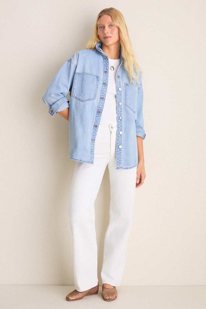 Soft Blue Organic Denim Overshirt