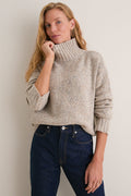 Speckled Oat Wool Blend Hannah Turtleneck Sweater