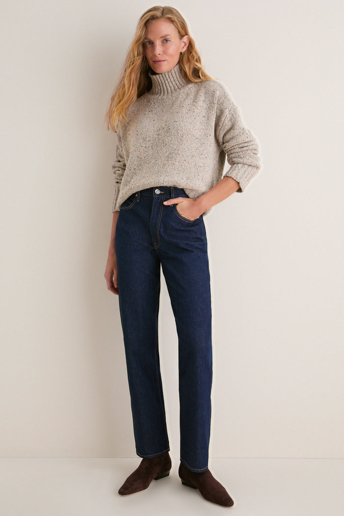 Speckled Oat Wool Blend Hannah Turtleneck Sweater