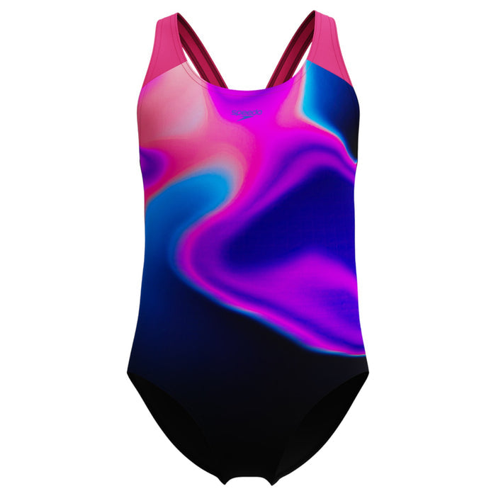Speedo Endurance+ Printed Splashback Girls One-Piece Swimsuit