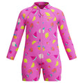 Speedo Jnr LS Print Zip One Piece Pink