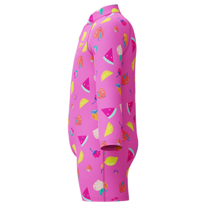 Speedo Jnr LS Print Zip One Piece Pink