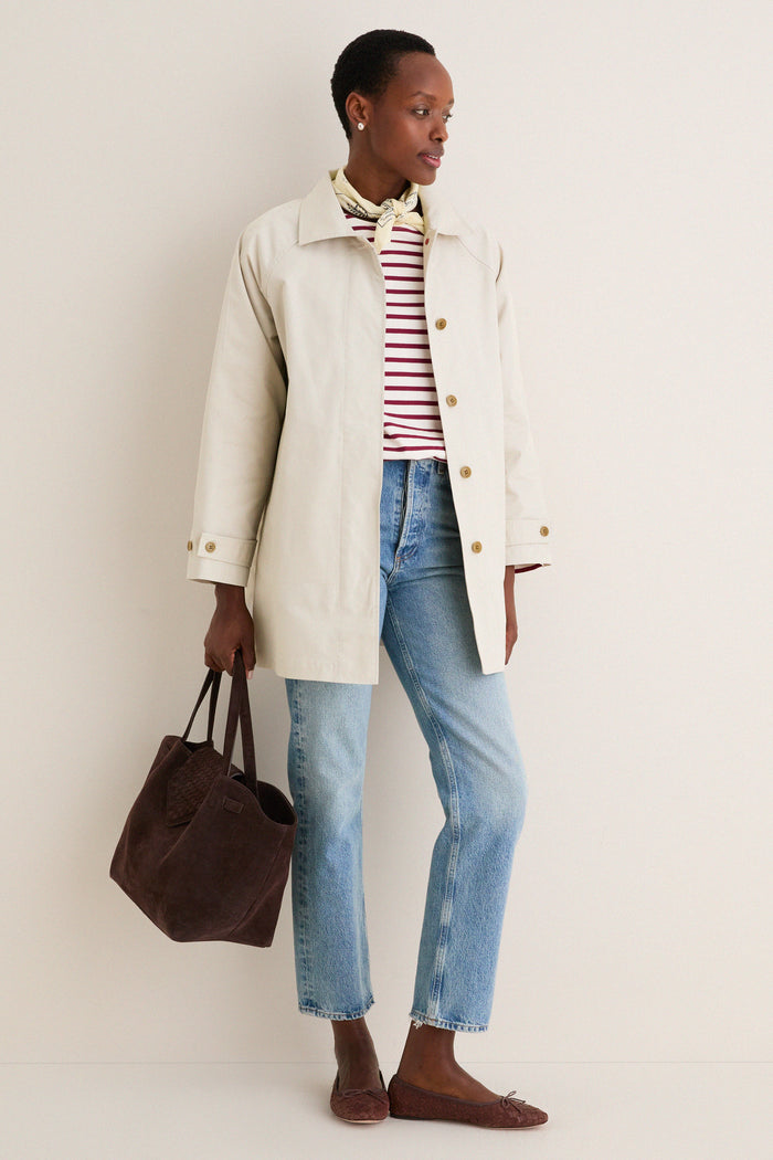 Stone Madeleine Trench in Cotton Blend