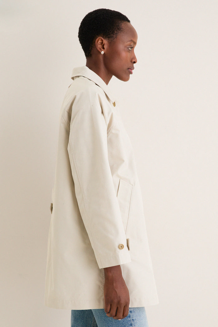 Stone Madeleine Trench in Cotton Blend