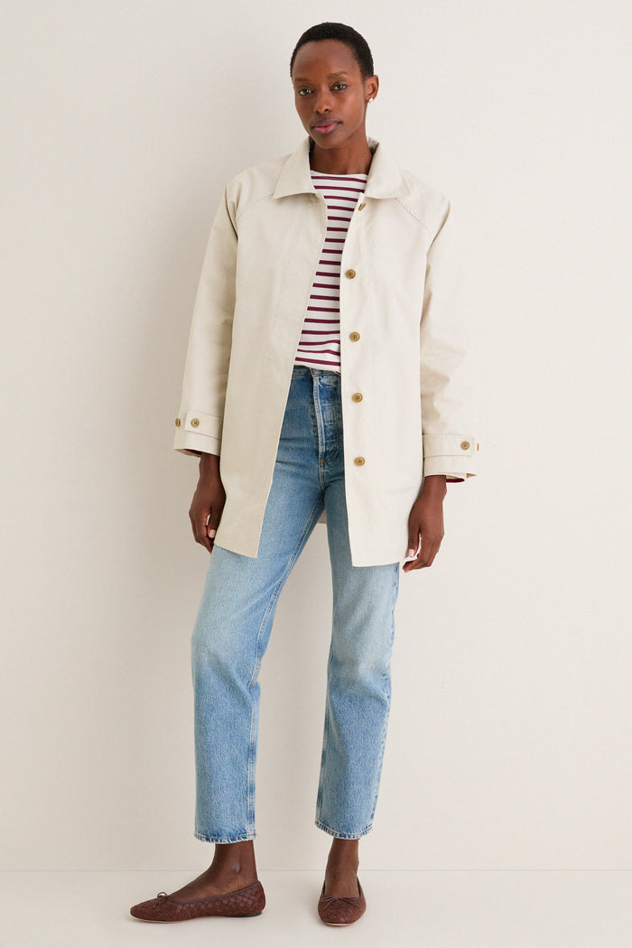 Stone Madeleine Trench in Cotton Blend