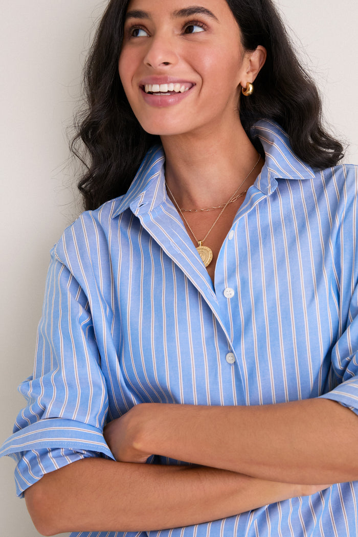 Stormy Stripe Nadine Button Down
