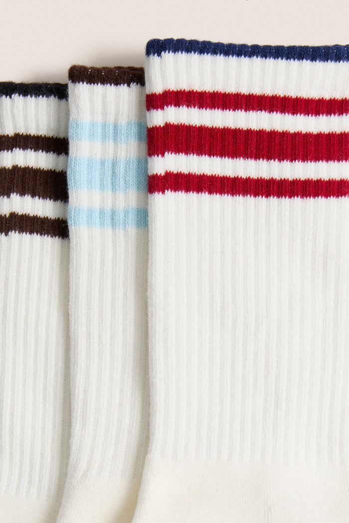 Striped Crew Sock Set of 3