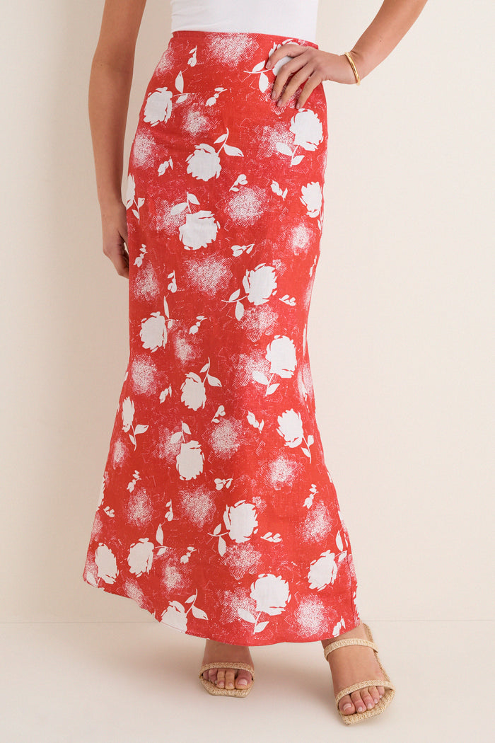 Sunrose Rosso Martina Maxi Skirt