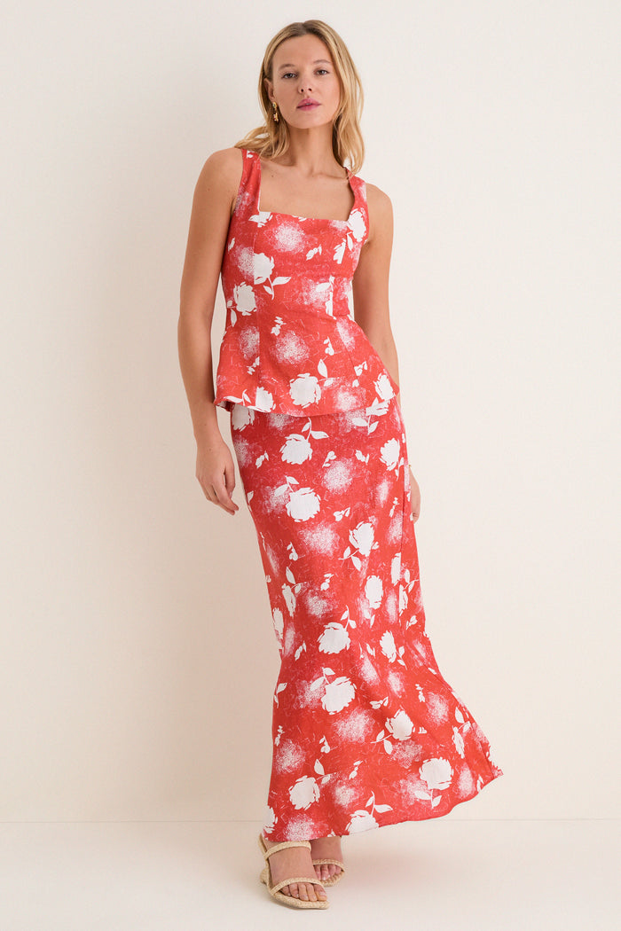 Sunrose Rosso Martina Maxi Skirt