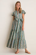 Taj Aqua V-Neck Maxi Dress