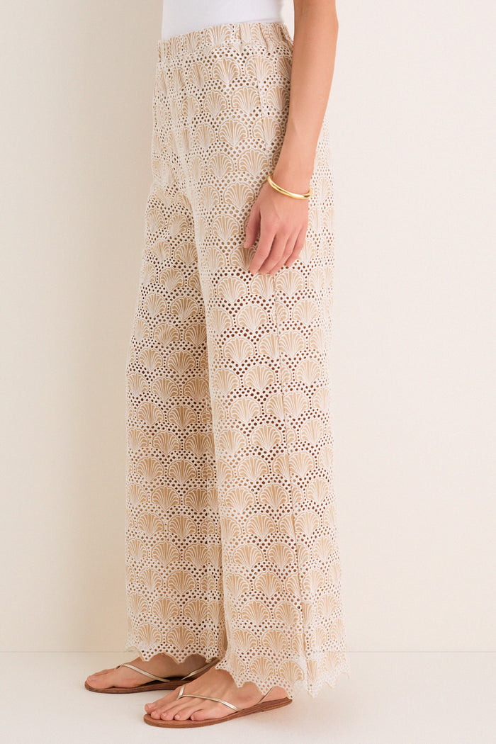 Tan Seashell Eyelet Shelly Pants