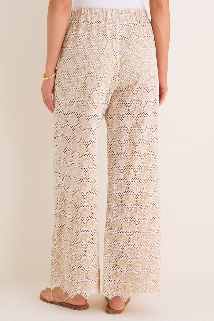 Tan Seashell Eyelet Shelly Pants