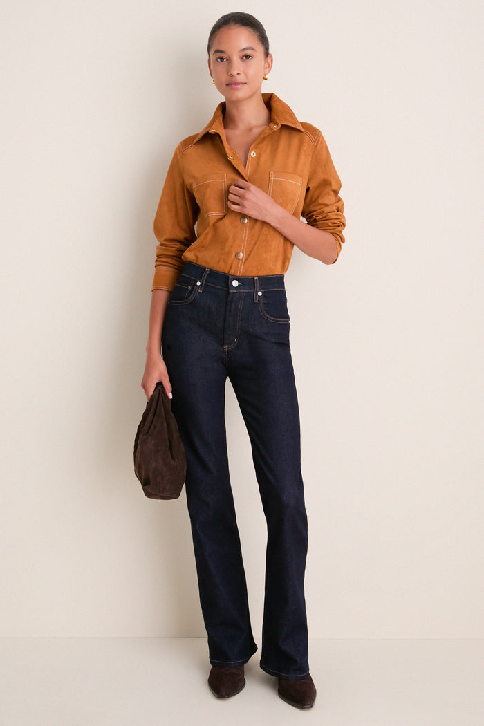 Tan Suede Redford Button Down